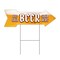 Signmission Ice Cold Beer 2 Arrow Yard Sign Funny Home Decor 30in Wide C-ARROW10-999809 - alternate 1